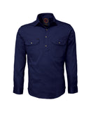 Closed Front Shirt LS - Navy