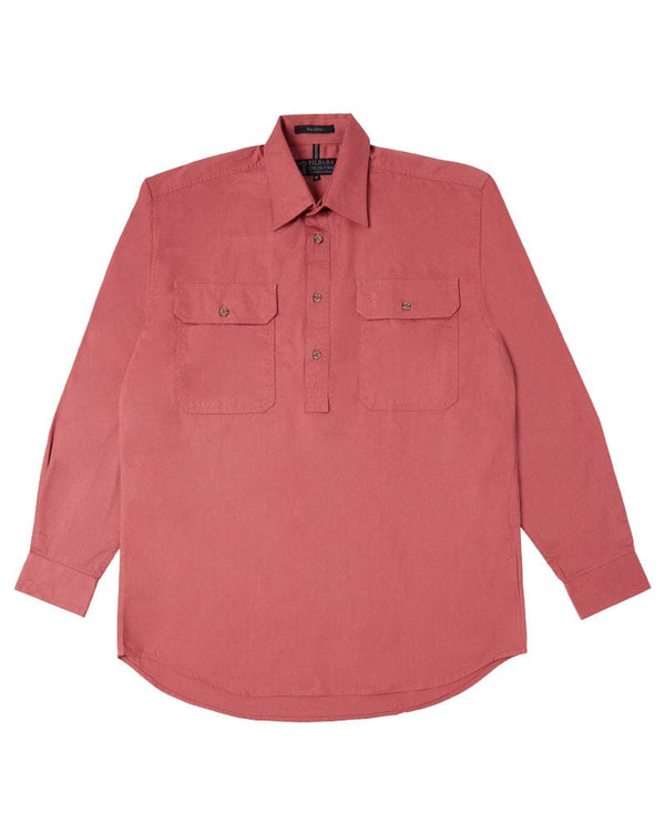 Closed Front Cotton Twill Shirt LS - Canyon