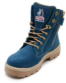 Southern Cross Lace Up Safety Boot with Zip - Blue