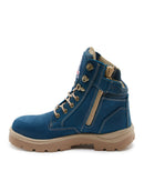 Southern Cross Lace Up Safety Boot with Zip - Blue