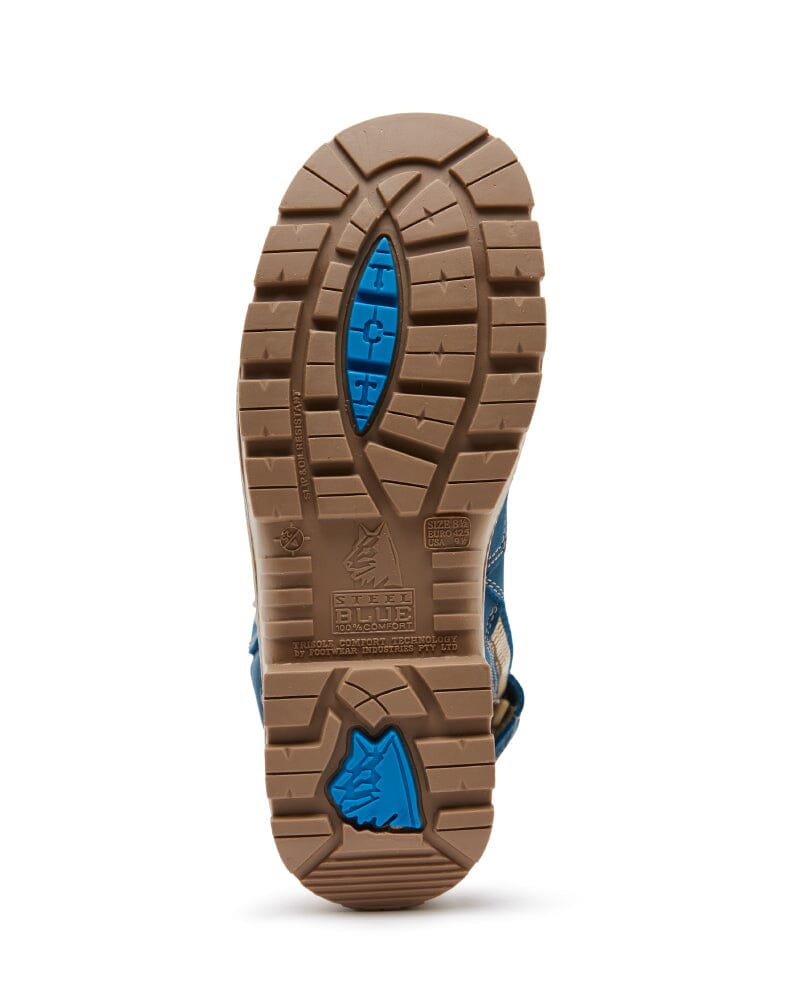 Southern Cross Lace Up Safety Boot with Zip - Blue
