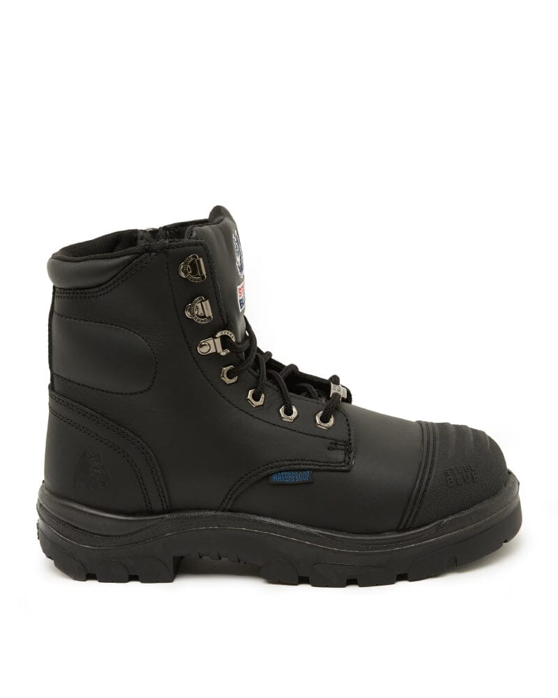 Steel Blue Argyle Zip Scuff Cap Waterproof Safety Boot - Black | Buy Online