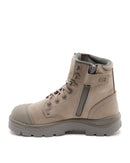 Argyle Lace Up Safety Boot with Zip and Scuff Cap - Granite
