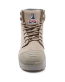 Argyle Lace Up Safety Boot with Zip and Scuff Cap - Granite