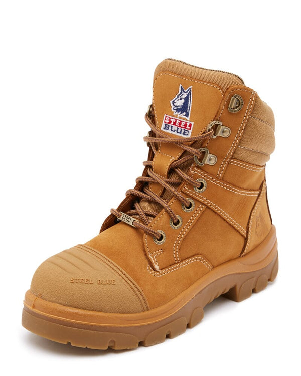 Southern Cross Lace Up Safety Boot With Scuff Cap - Wheat