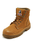 Argyle Lace Up Ankle Boot with Bump Cap - Wheat