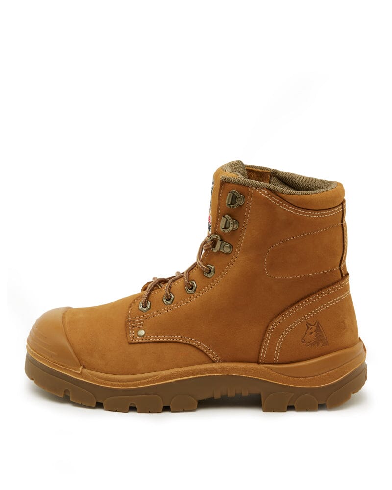 Argyle Lace Up Ankle Boot with Bump Cap - Wheat