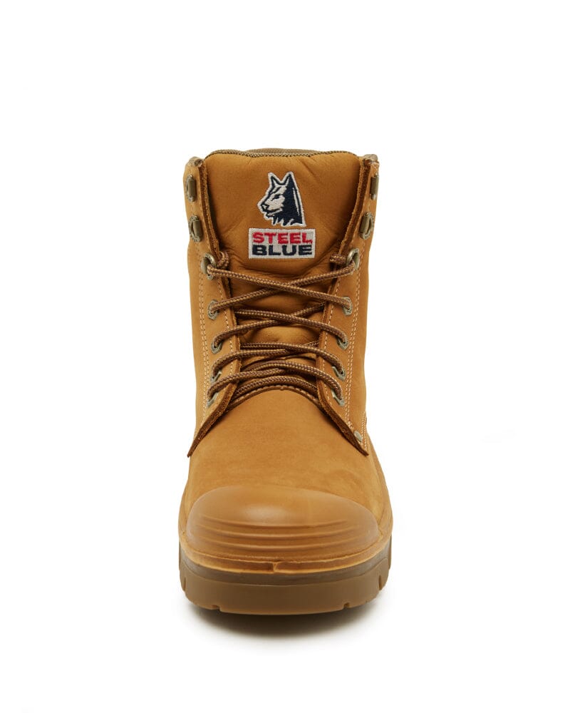Argyle Lace Up Ankle Boot with Bump Cap - Wheat