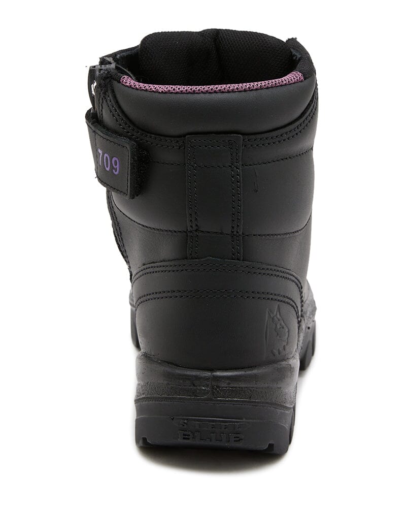 Ladies Argyle Zip Scuff Cap Safety Boot - Black