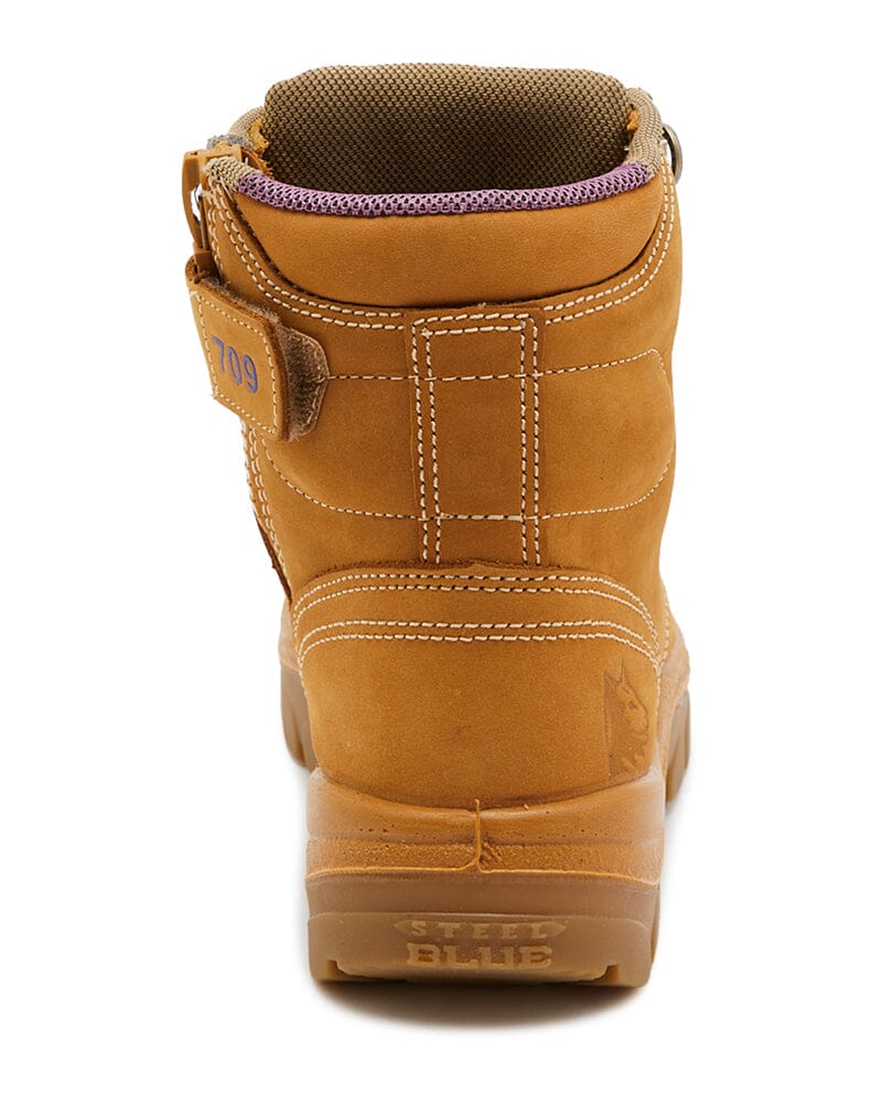 Ladies Argyle Zip Scuff Cap Safety Boot - Wheat