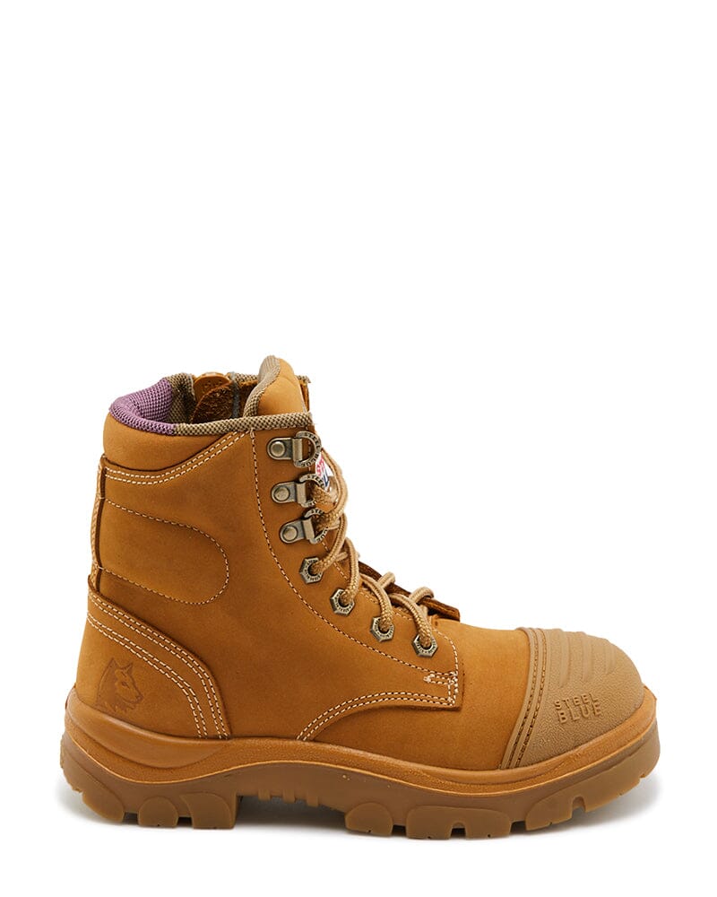 Ladies Argyle Zip Scuff Cap Safety Boot - Wheat