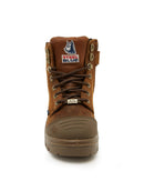 Ladies Argyle Zip Scuff Cap Waterproof Safety Boot - Distressed Brown