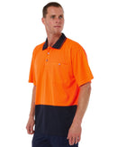 Hi Vis Basic Short Sleeve Polo - Orange/Navy