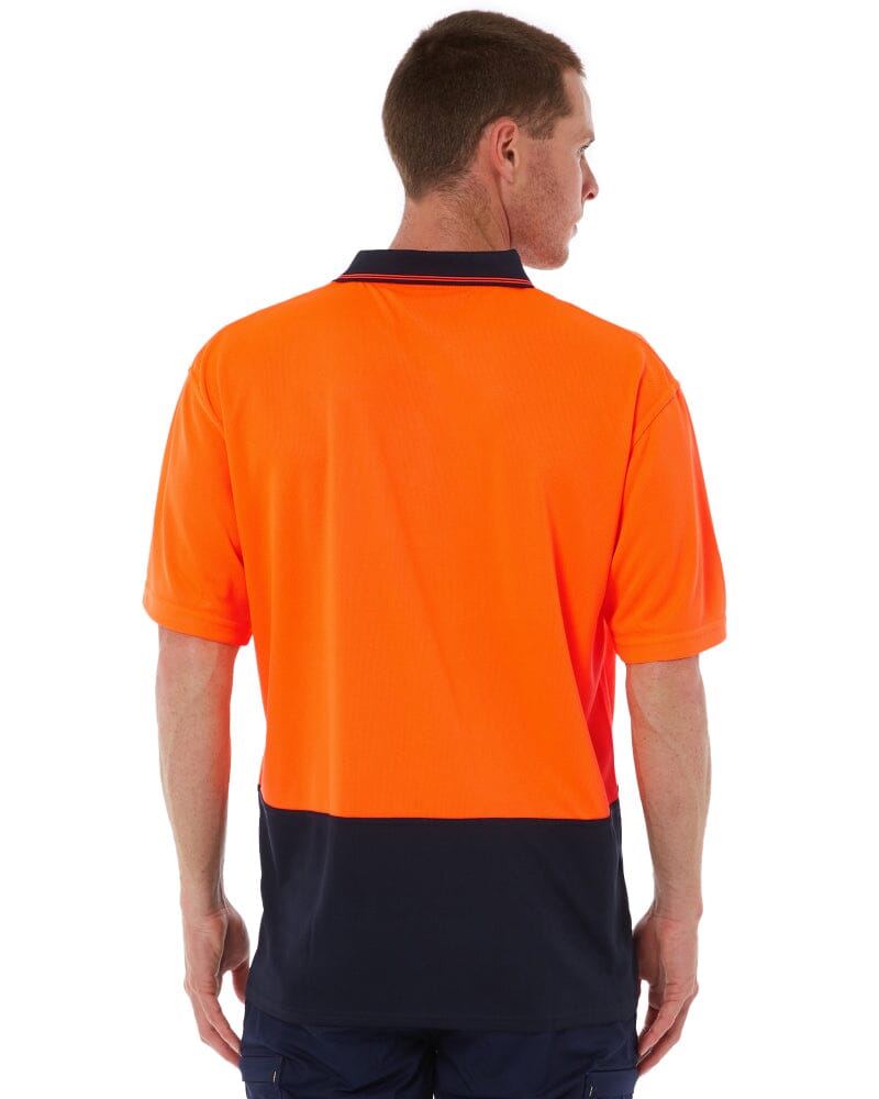 Hi Vis Basic Short Sleeve Polo - Orange/Navy