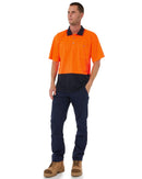 Hi Vis Basic Short Sleeve Polo - Orange/Navy