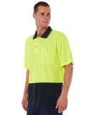 Hi Vis Basic Short Sleeve Polo - Yellow/Navy