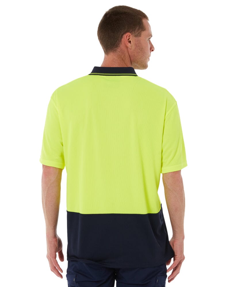 Hi Vis Basic Short Sleeve Polo - Yellow/Navy