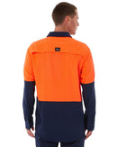 Hi Vis Outdoor Long Sleeve Shirt - Orange/Navy