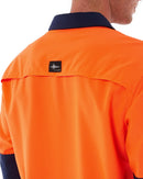 Hi Vis Outdoor Long Sleeve Shirt - Orange/Navy