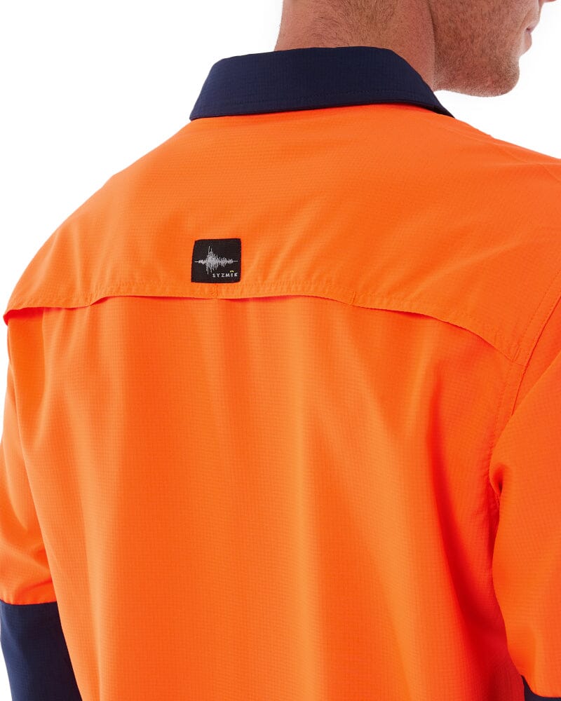 Hi Vis Outdoor Long Sleeve Shirt - Orange/Navy