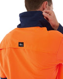 Hi Vis Outdoor Long Sleeve Shirt - Orange/Navy
