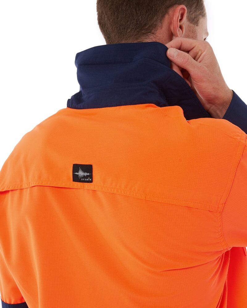 Hi Vis Outdoor Long Sleeve Shirt - Orange/Navy