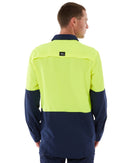 Hi Vis Outdoor Long Sleeve Shirt - Yellow/Navy