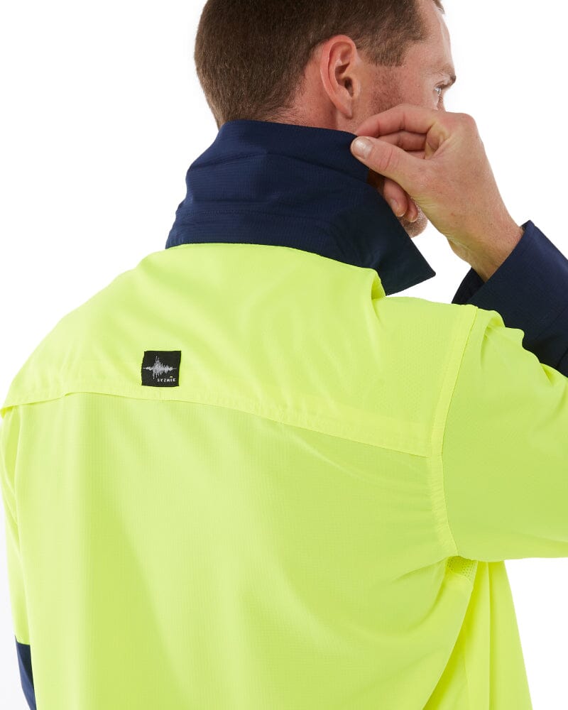 Hi Vis Outdoor Long Sleeve Shirt - Yellow/Navy