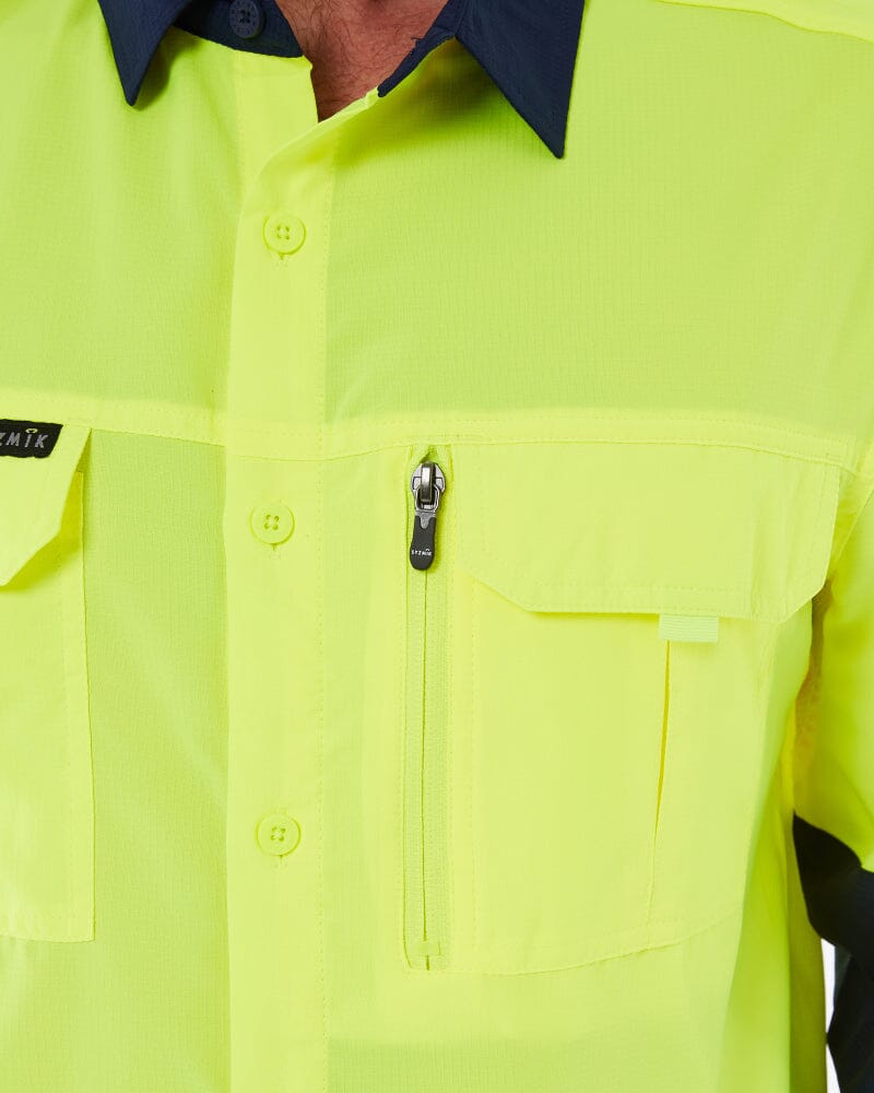 Hi Vis Outdoor Long Sleeve Shirt - Yellow/Navy