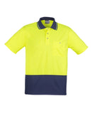Hi Vis Basic Short Sleeve Polo - Yellow/Navy