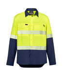 Hi Vis Outdoor Segmented Tape Long Sleeve Shirt - Yellow/Navy