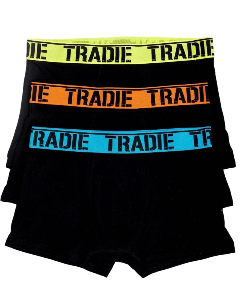 TRADIE Fitted Trunks 3pk - Fluro Brights