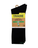 Ribbed Bamboo Work Crew Sock 2pk - Black
