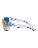 Aquarius Graphite Frame Safety Glasses - Red Mirror Lens