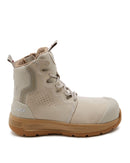 Womens 3 x-flow Zip Side Safety Boot - Cement/Tan