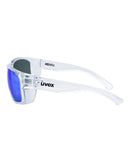 Aquarius Clear Frame Safety Glasses - Blue Mirror Lens