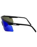 Apex Safety Glasses Black Frame - Blue Mirror