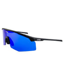 Apex Safety Glasses Black Frame - Blue Mirror