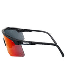 Apex Safety Glasses Black White Frame - Red Mirror