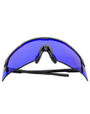 Apex Safety Glasses Black White Frame - Blue Mirror