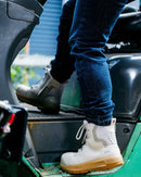 Womens 3 x-flow Zip Side Safety Boot - Cement/Tan