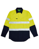Tradies Hi Vis Taped Lightweight Cotton Shirt LS 3 Value Pack - Yellow/Navy