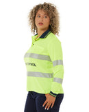 Tradies Womens Traffic Control LS Taped Polo Shirt 2 Value Pack - Yellow