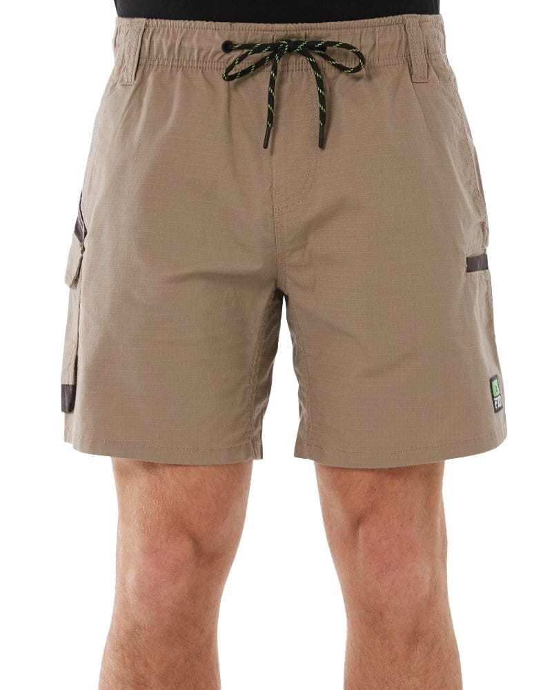 WS-7 Elastic Waist Stretch Utility Short - Khaki