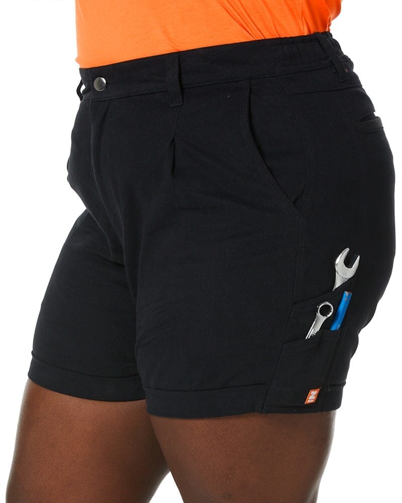 Tradies The Workz Womens Shorts Value Pack - Black