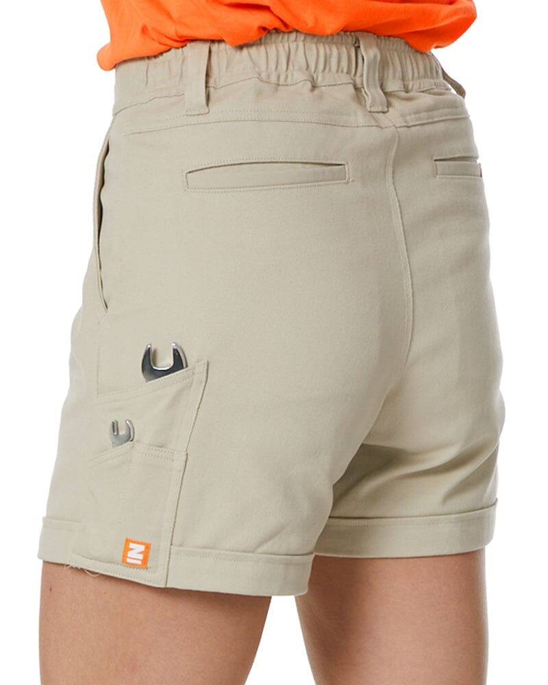 Tradies The Workz Womens Shorts Value Pack - Stone