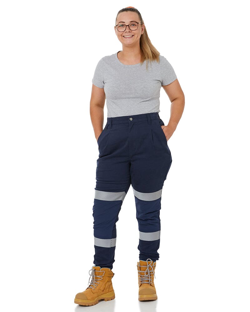 The Workz Womens Taped Pant - Navy