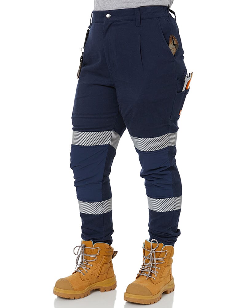 The Workz Womens Taped Pant - Navy