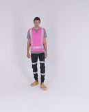 Hi Vis Night Safety Vest - Pink