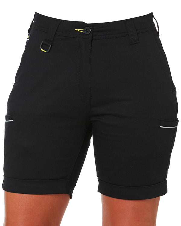 Womens Stretch Cotton Short - Black